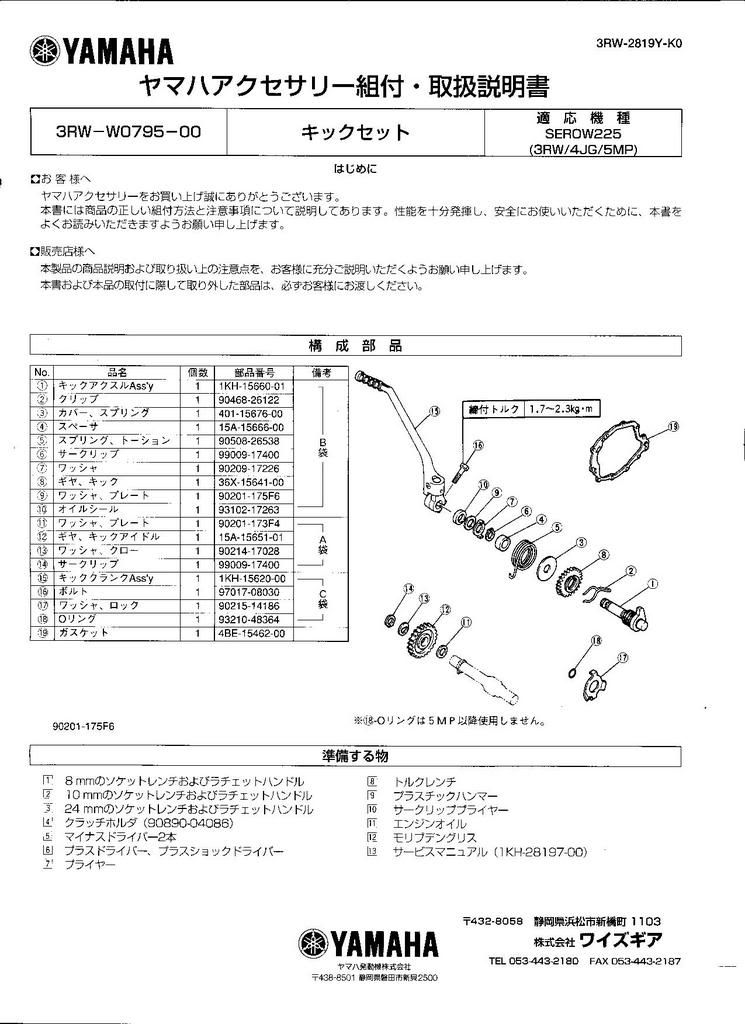 Install kick starter on TW200 TW200 Forum
